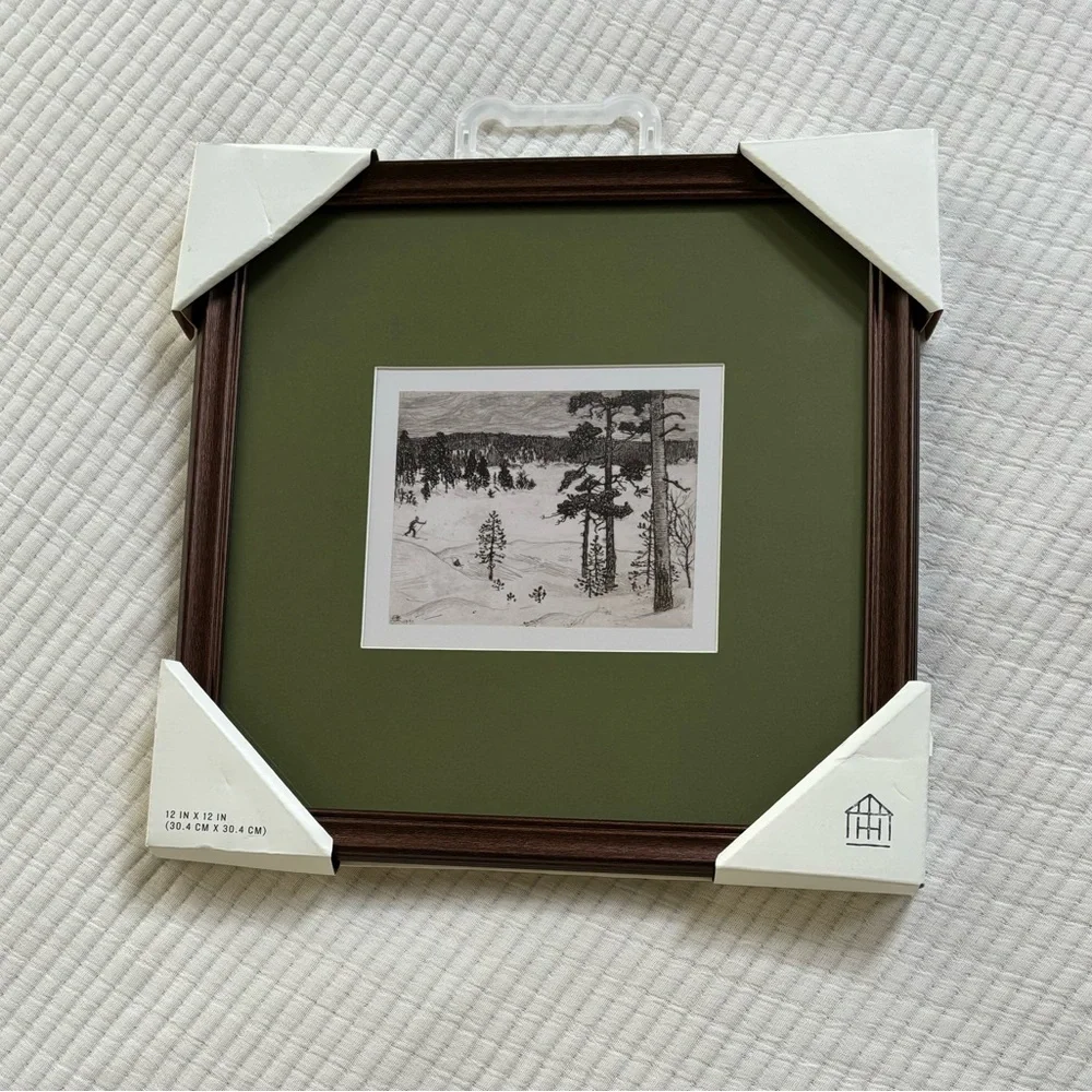 Hearth & Hand with Magnolia Countryside Skier Framed Christmas Wall Art - Picture 2 of 8